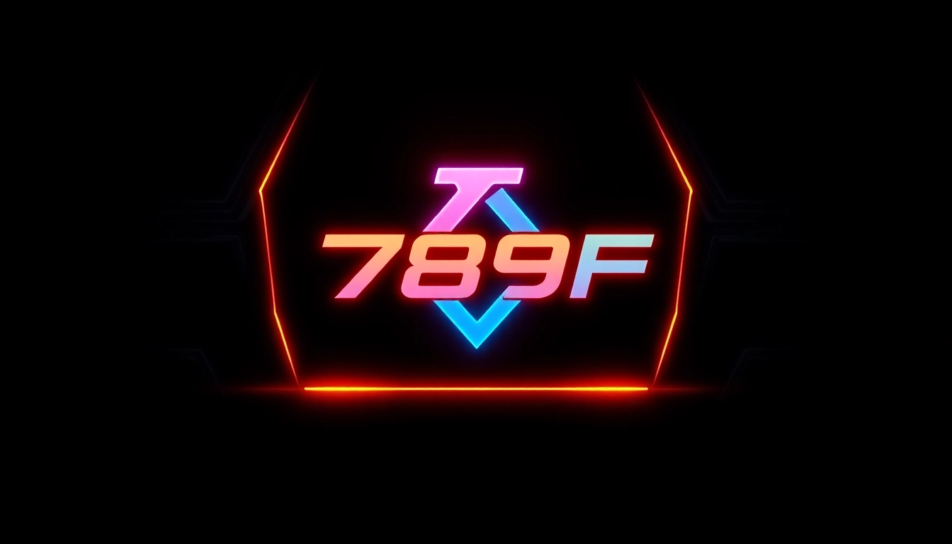 789F logo displayed on a sleek digital interface with vibrant neon accents, representing modern online platform branding.