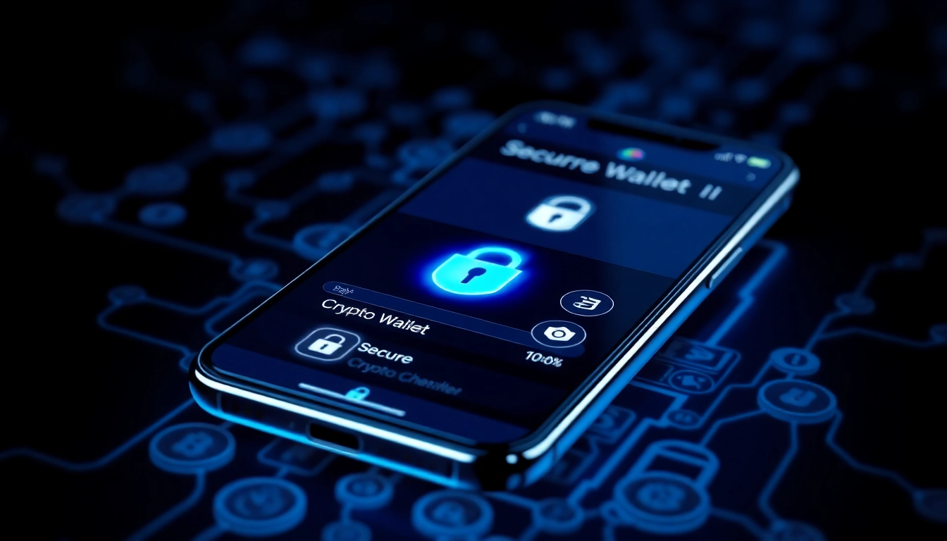 Professional crypto wallet app showing secure digital transactions on smartphone for safe