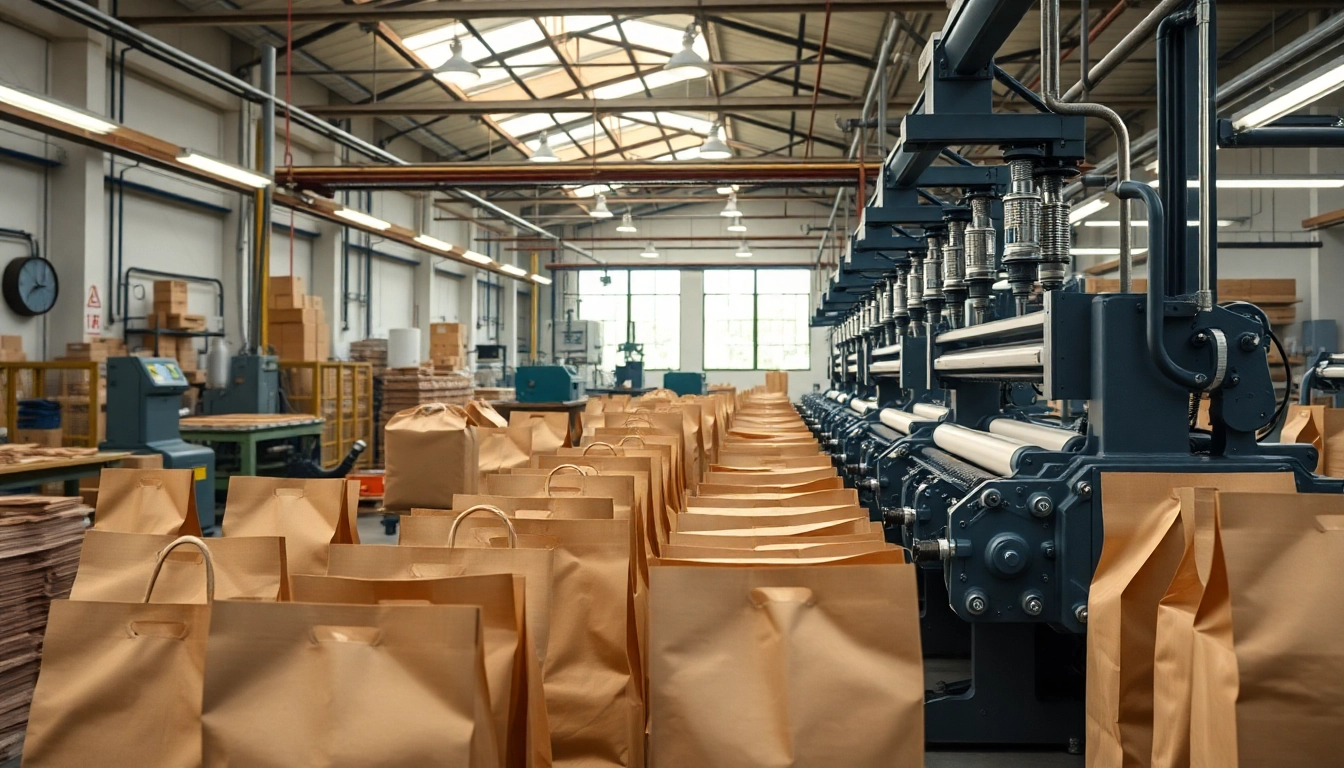 High-resolution image showing production of eco-friendly torba papierowa with machinery and