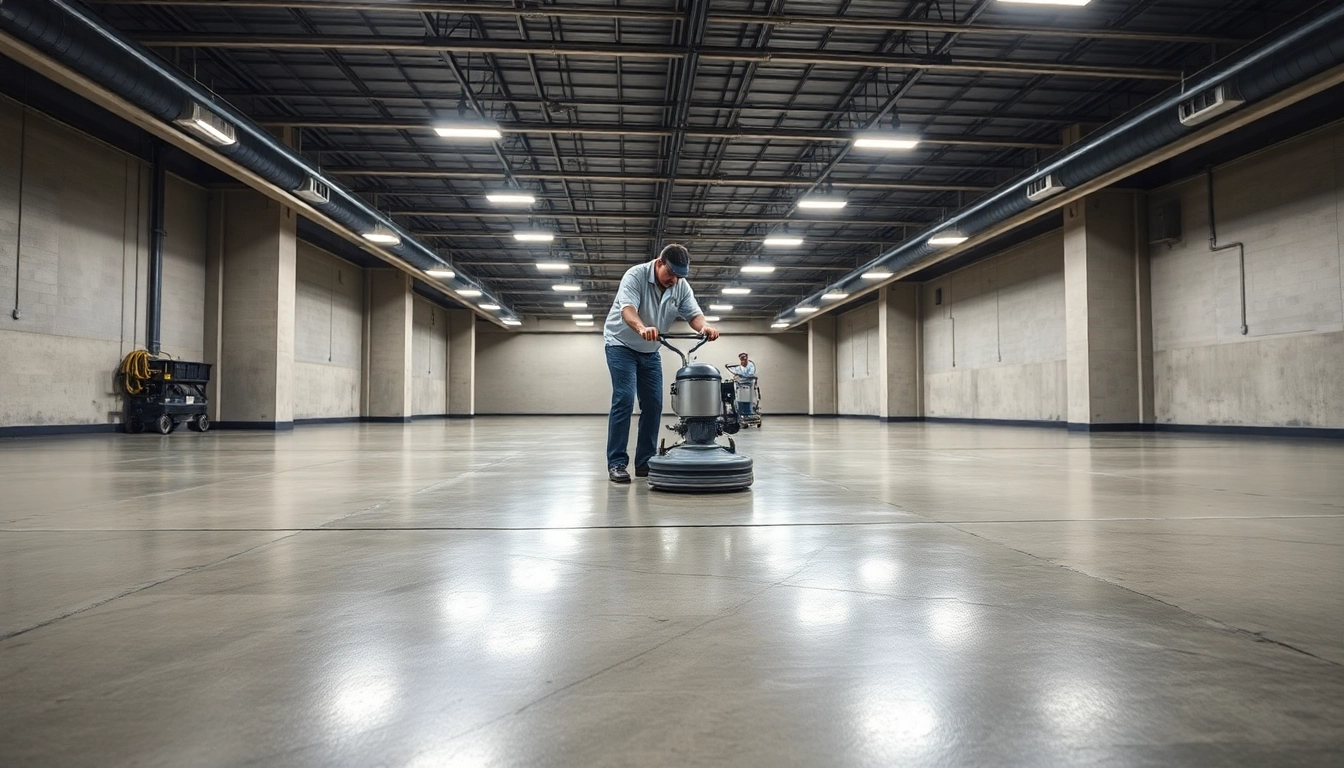 Experienced team performing floor preparation in Birmingham to ensure durable and smooth
